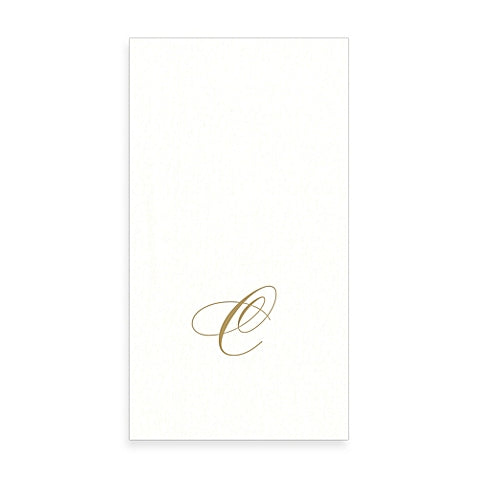  Gold Monogram Paper Guest Towel - Letter C, CI-Caspari, Putti Fine Furnishings