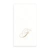 Gold Monogram Paper Guest Towel - Letter F, CI-Caspari, Putti Fine Furnishings