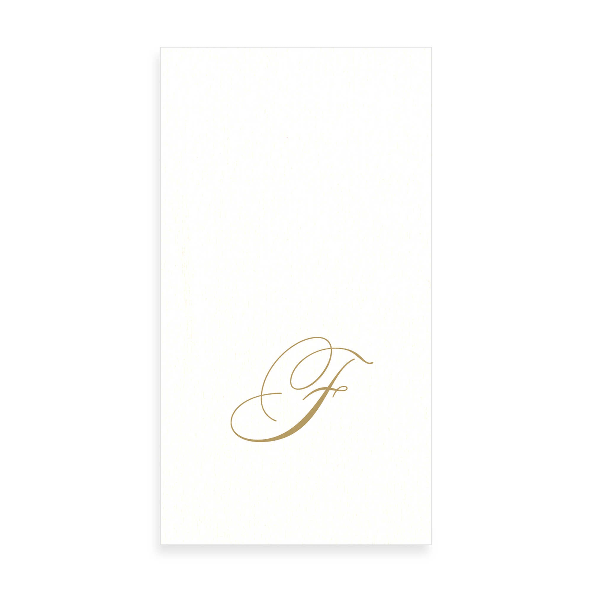  Gold Monogram Paper Guest Towel - Letter F, CI-Caspari, Putti Fine Furnishings
