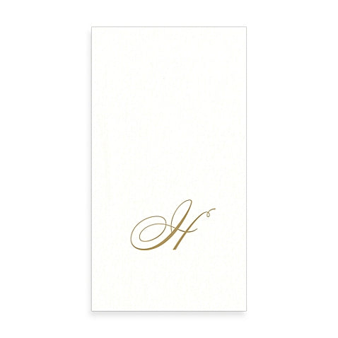  Gold Monogram Paper Guest Towel - Letter H, CI-Caspari, Putti Fine Furnishings