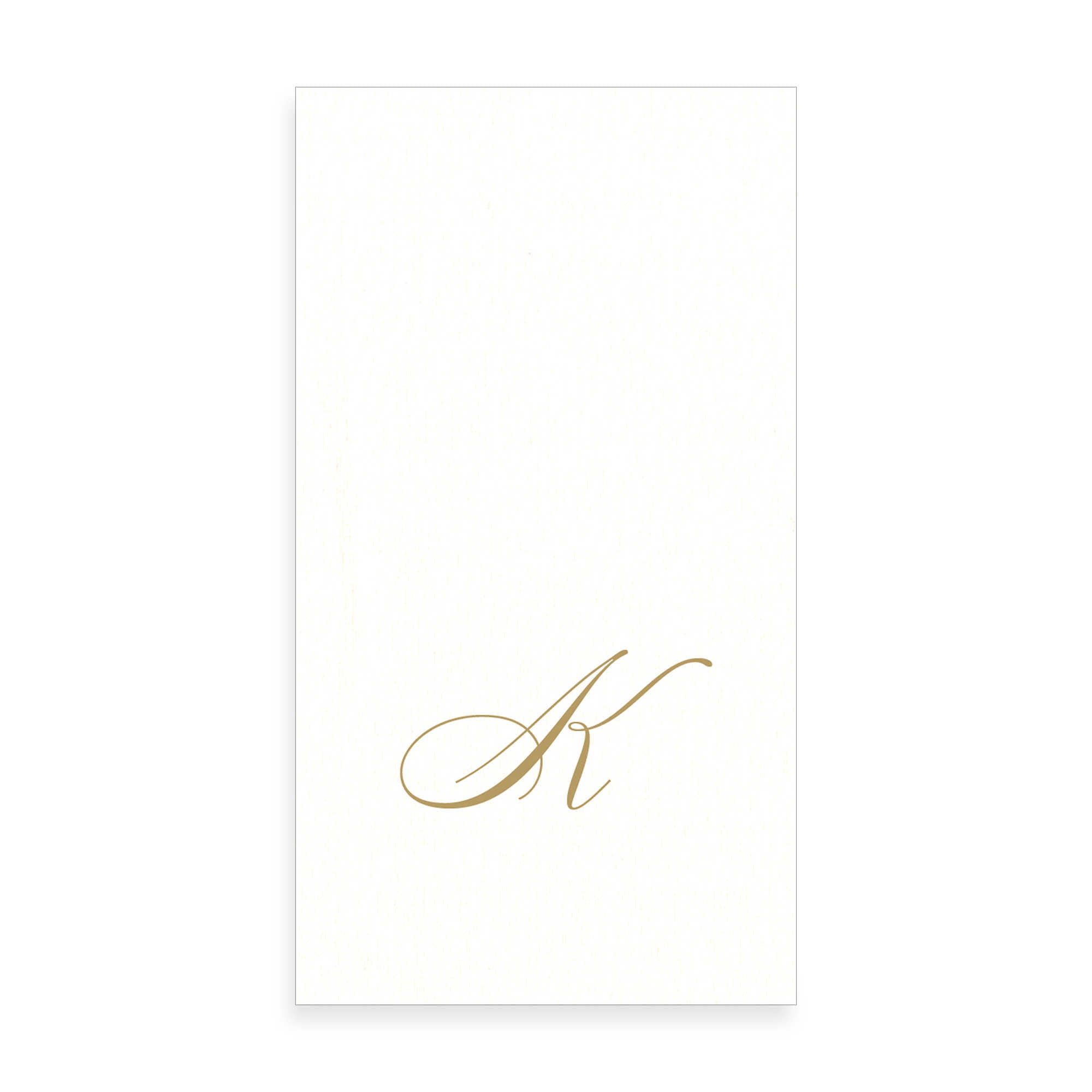  Gold Monogram Paper Guest Towel - Letter K, CI-Caspari, Putti Fine Furnishings