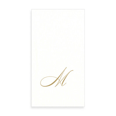 Gold Monogram Paper Guest Towel - Letter M, CI-Caspari, Putti Fine Furnishings