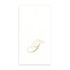 Gold Monogram Paper Guest Towel - Letter T, CI-Caspari, Putti Fine Furnishings