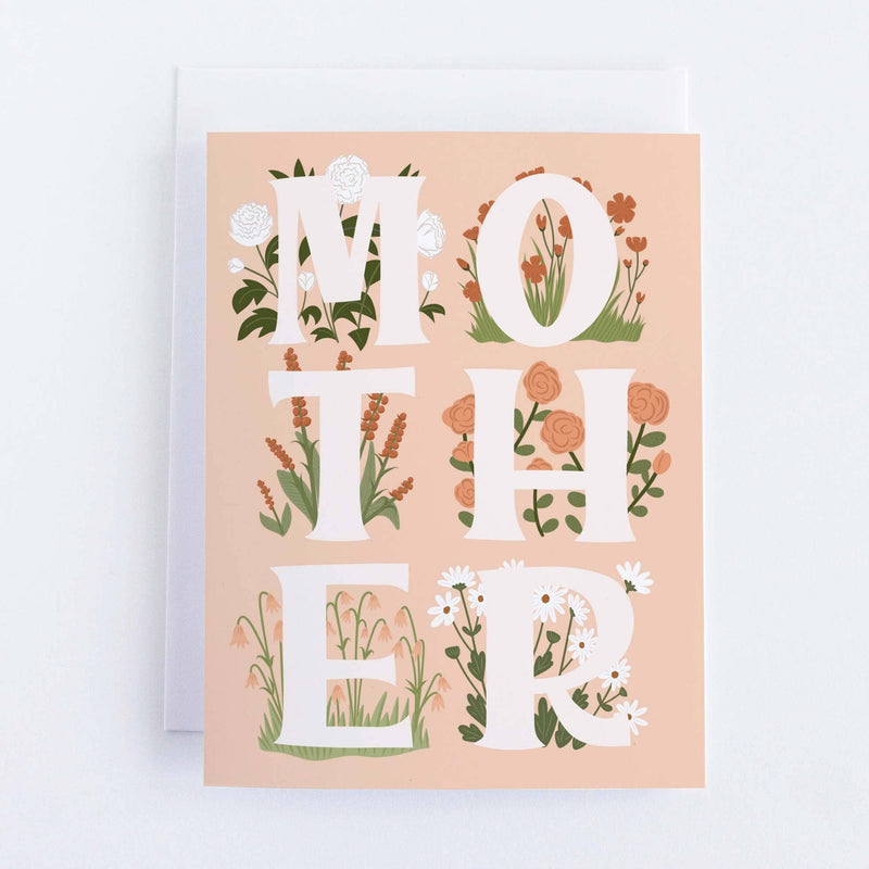"Mother" Floral Mother's Day Card