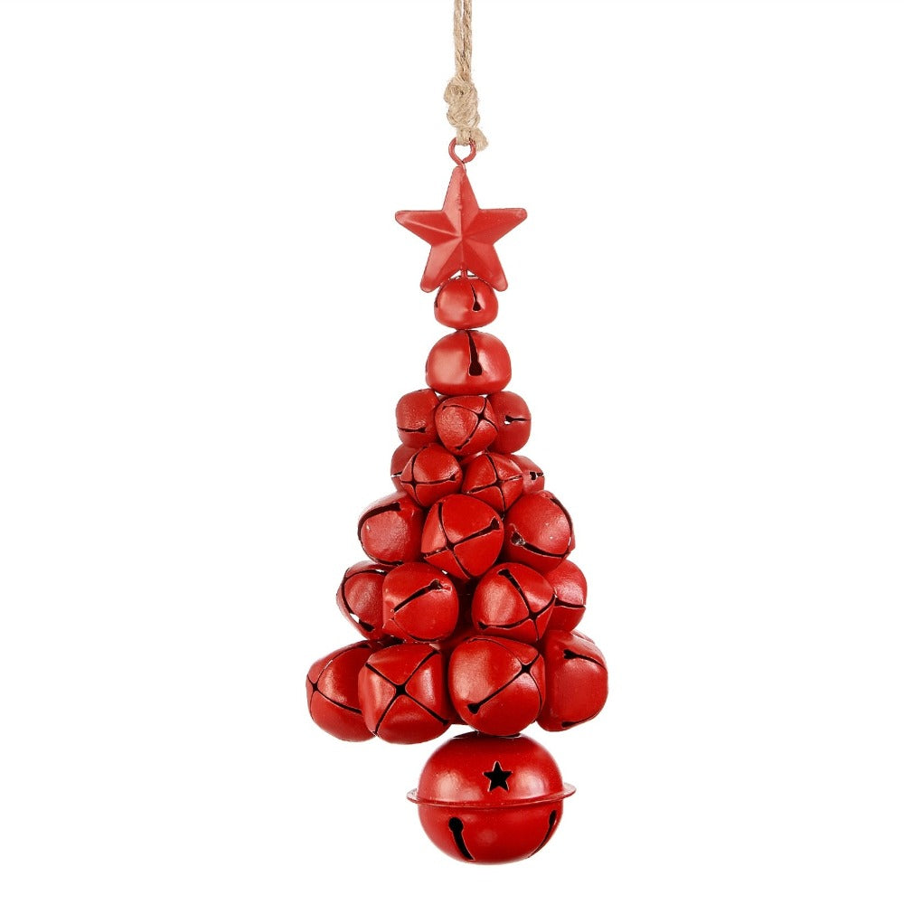 Red Metal Bell Tree Ornament