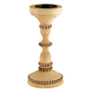 Beaded Wooden Candle Holder - Short | Putti Fine Furnishings Canada