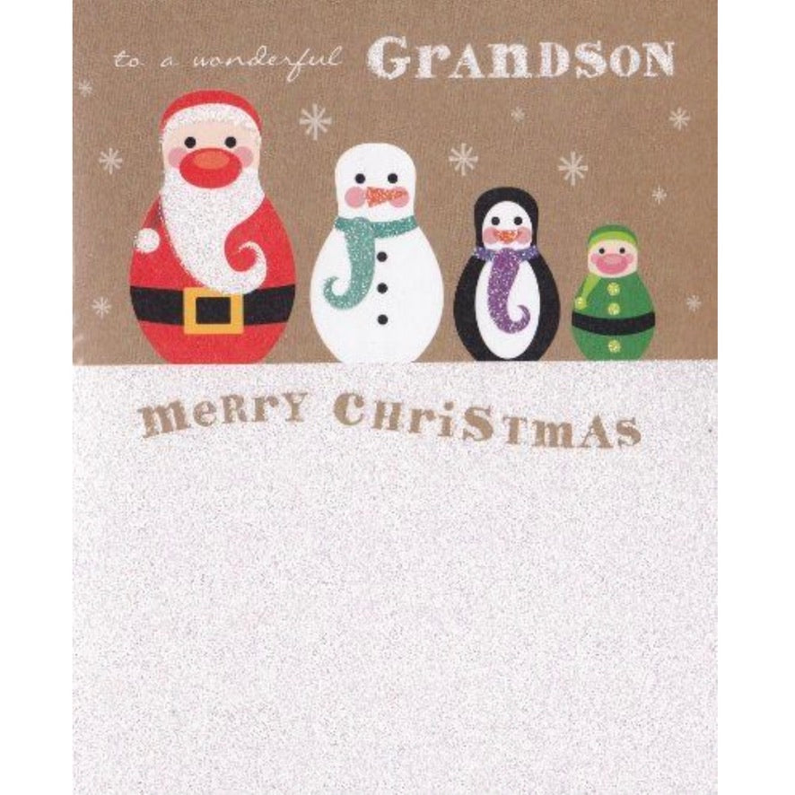 "To a Wonderful Grandson...Merry Christmas" Greeting Card
