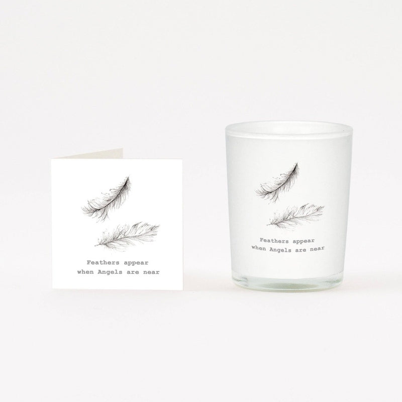 Crumble & Core - Feathers Boxed Votive Candle and Card