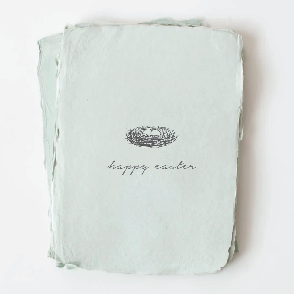 Handmade Paper Robin's Nest "Happy Easter" Egg Card Box Set of 5 | Putti 