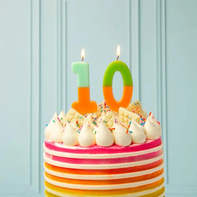 Multicolor Number Candle - Zero