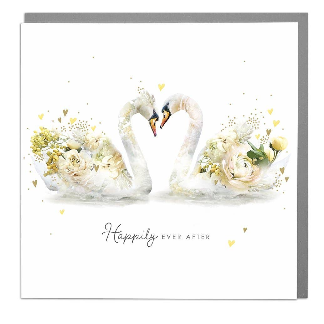 Swans "Happily Ever After" Wedding Card