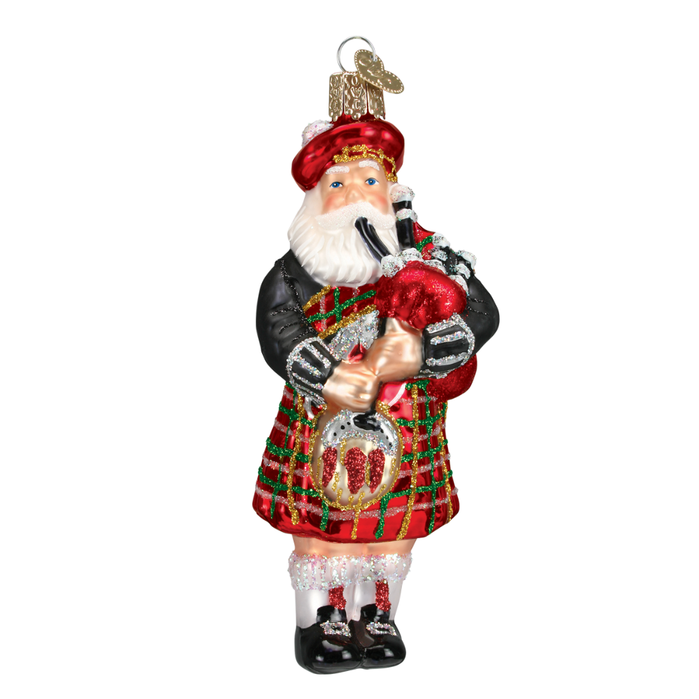 Old World Christmas Highland Santa Glass Ornament