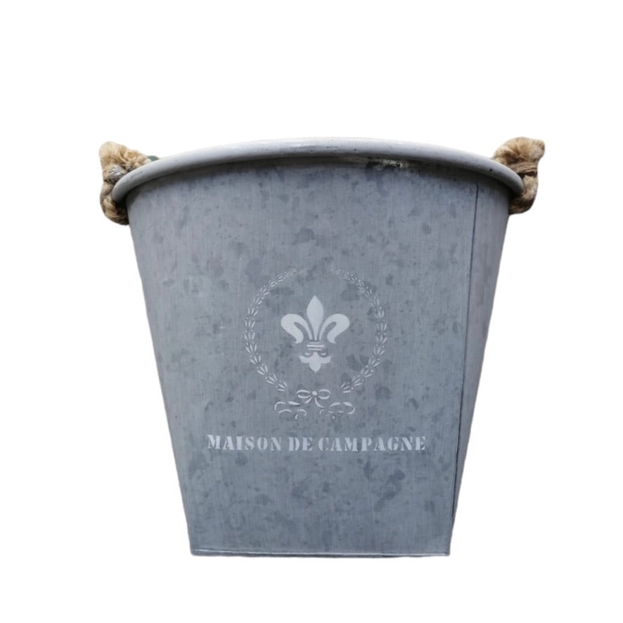 "Maison de Champagne" Galvinized Metal Round Bucket