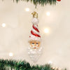 Old World Christmas Peppermint Twist Santa Glass Ornament