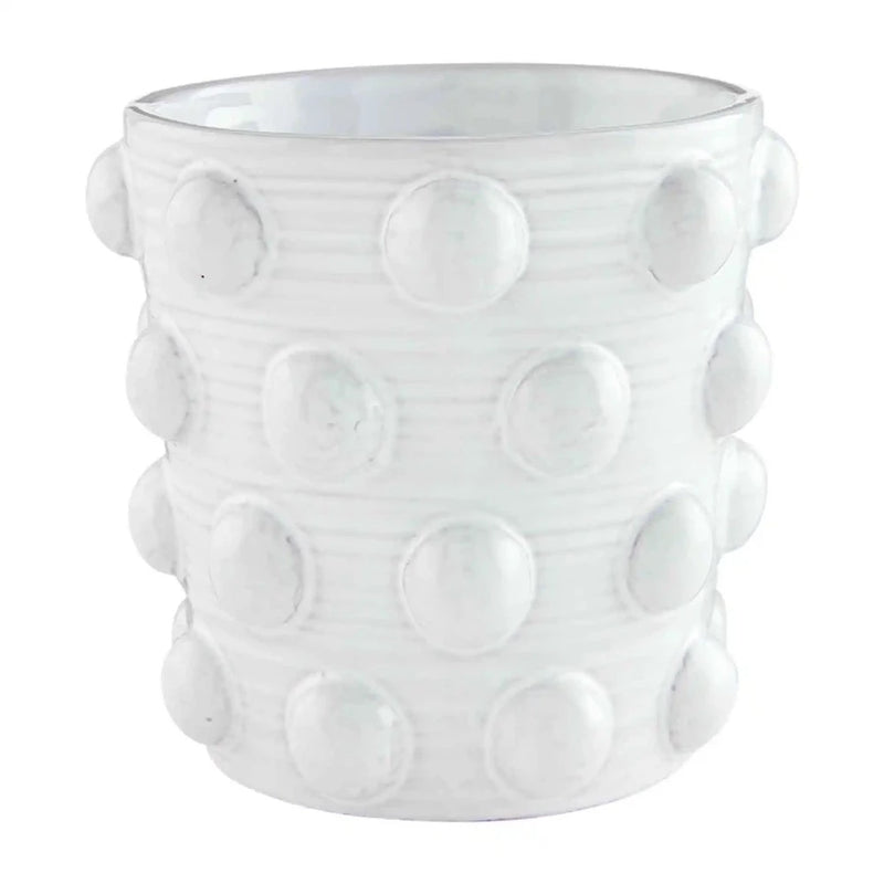 White Beaded Pot