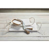 Mud Pie White Beaded Handle Tray - Large | Putti Fine Furnishings