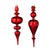 Red Venetian Style Glass Finial Ornament - Narrow