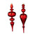 Red Venetian Style Glass Narrow Finial Ornament