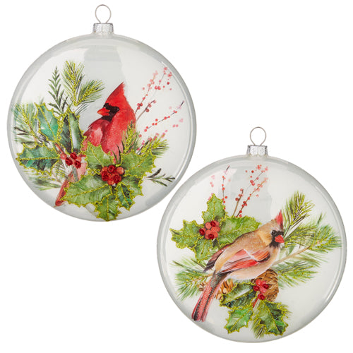 Cardinal Disk Ornament | Putti Christmas Canada 