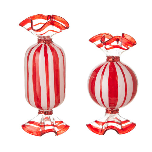 Glass Peppermint Candy Ornament
