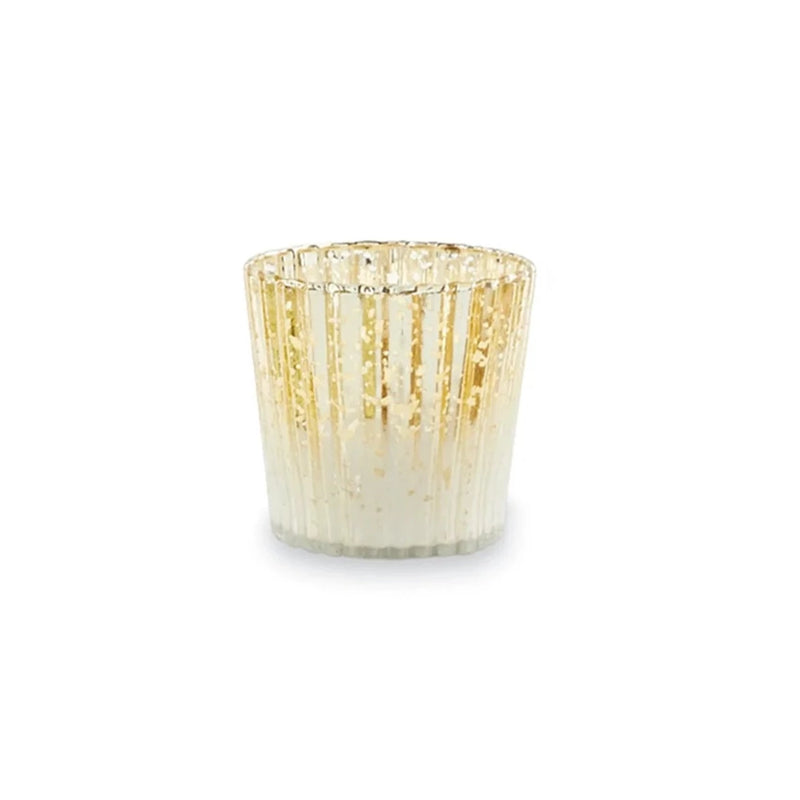 Ridged Gold White Ombre Mercury Votive Holder