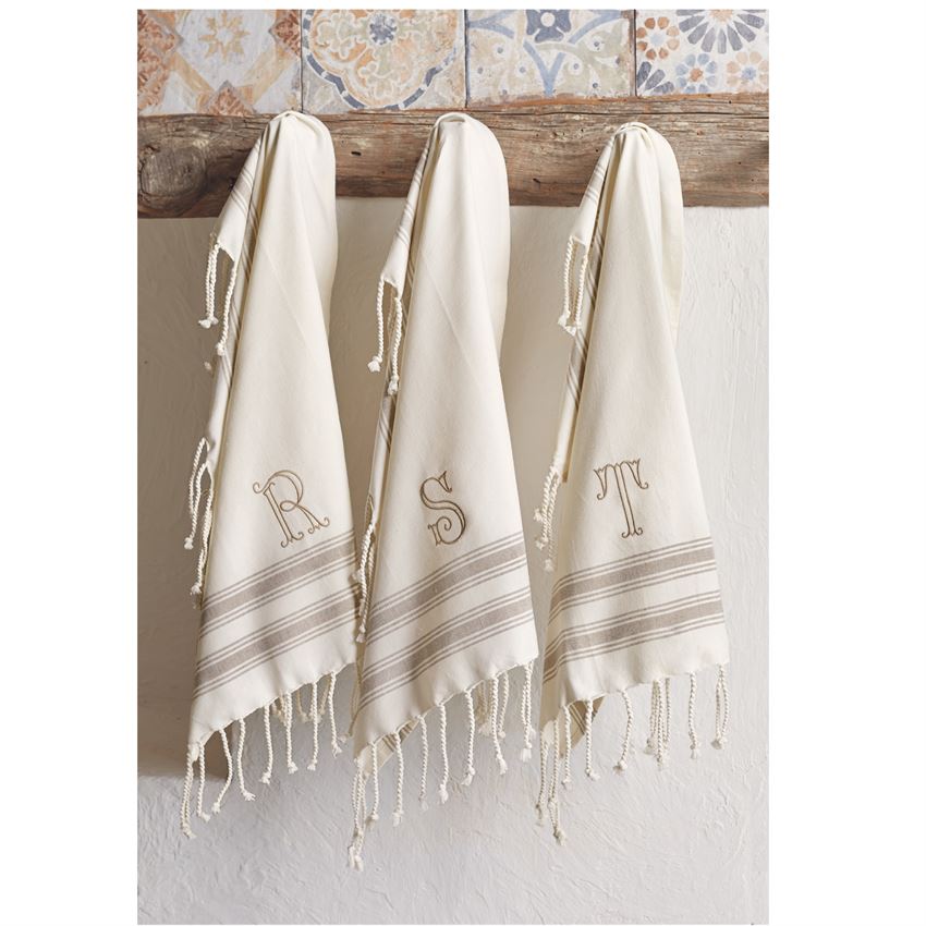 Mudpie Initial Turkish Hand Towels | Putti Fine Furnishings
