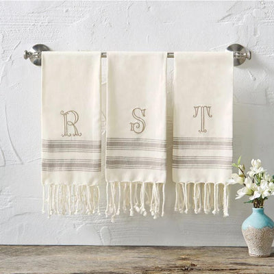 Mudpie Initial Turkish Hand Towels