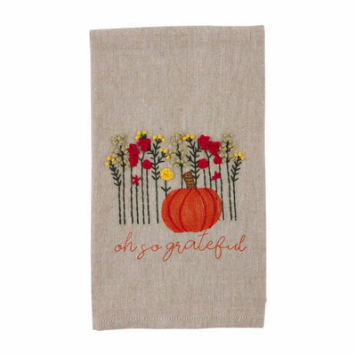 Mud Pie "Oh So Grateful" French Knot Towel