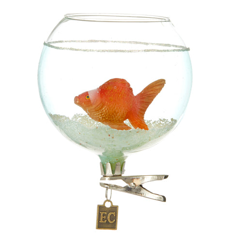 Clip-On Goldfish Bowl Ornament | Putti Christmas Decorations 