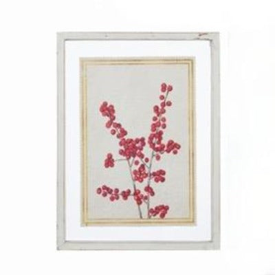 Ilex Berries Textured Paper Framed Print  | Putti Christmas Canada 