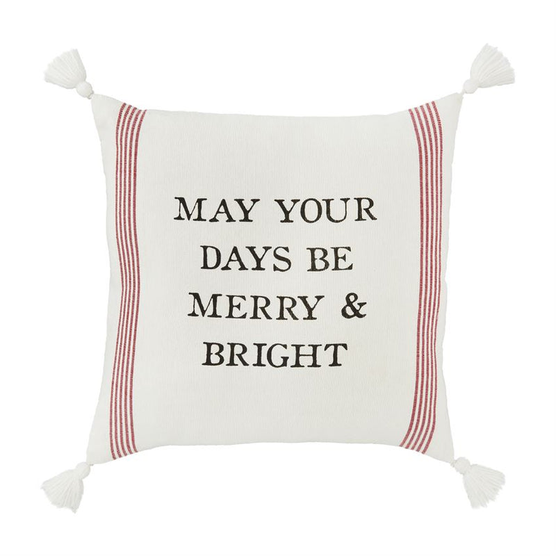 "May Your Days Be Merry & Bright" Christmas Pillow | Putti Fine Furnishings 