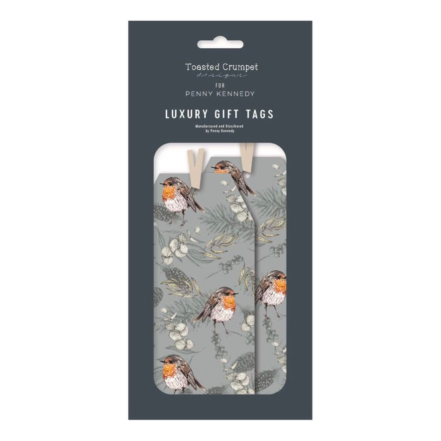 Penny Kennedy Robin Christmas Gift Tags