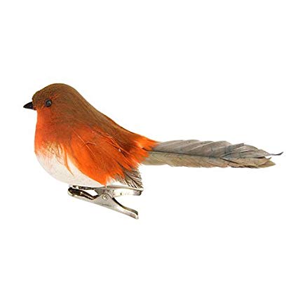 Feather Robin with Clip  | Putti Christmas Decorations 