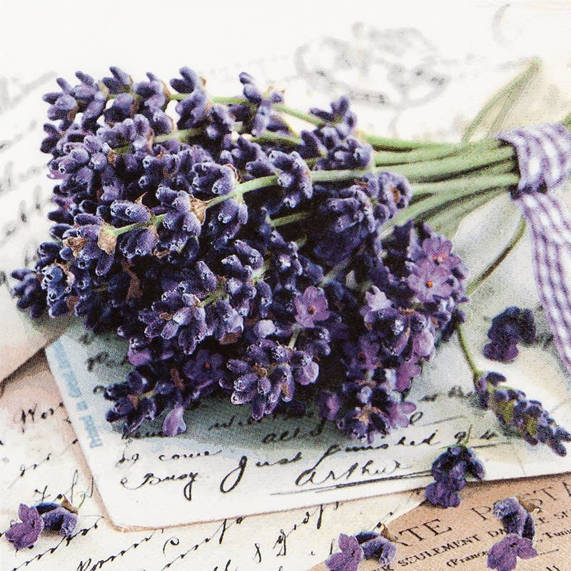 Lavender Greetings Paper Napkin - Lunch