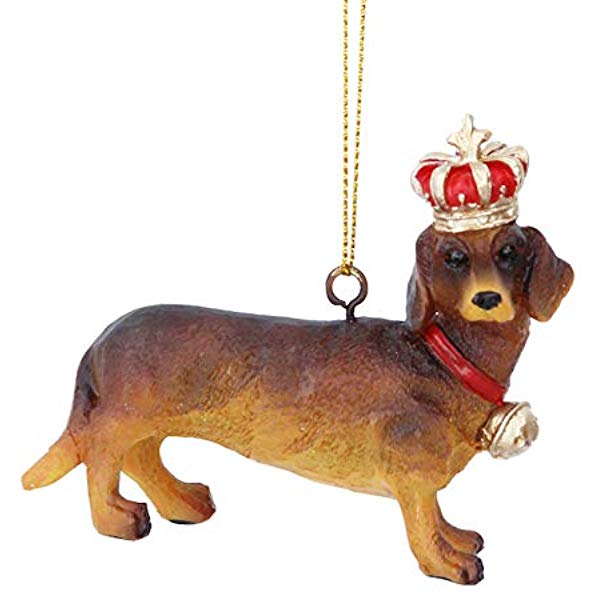 Royal Balmoral Dachshund with Crown Ornament