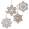 RAZ Imports White Washed Snowflake Ornament | Putti Christmas Canada