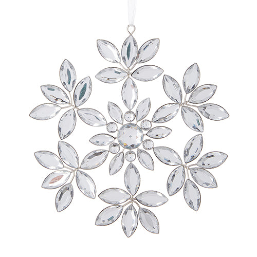 Clear Jeweled Snowflake Ornament