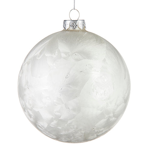 Ivory Frosted Glass Ball Ornament | Putti Christmas Canada 