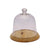 Glass Cheese Dome on Wooden Base - Small | Putti Fine Furnishings Canada 