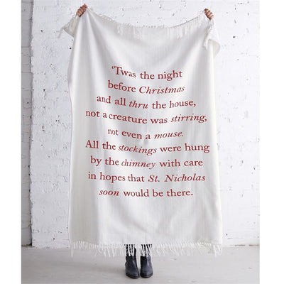 "Twas the Night Before Christmas" Tassel Throw Blanket | Putti Fine Furnishings Canada