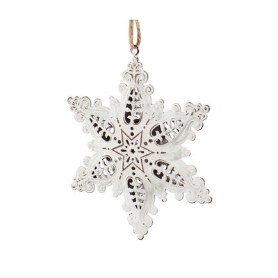 White Metal Snowflake Ornament