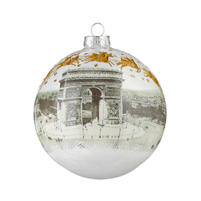 Raz Imports Christmas in Paris Glass Ball Ornament | Putti Christmas