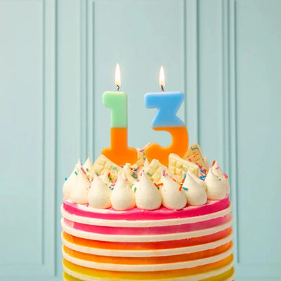 Multicolor Number Candle - Three  | Putti Celebrations Canada