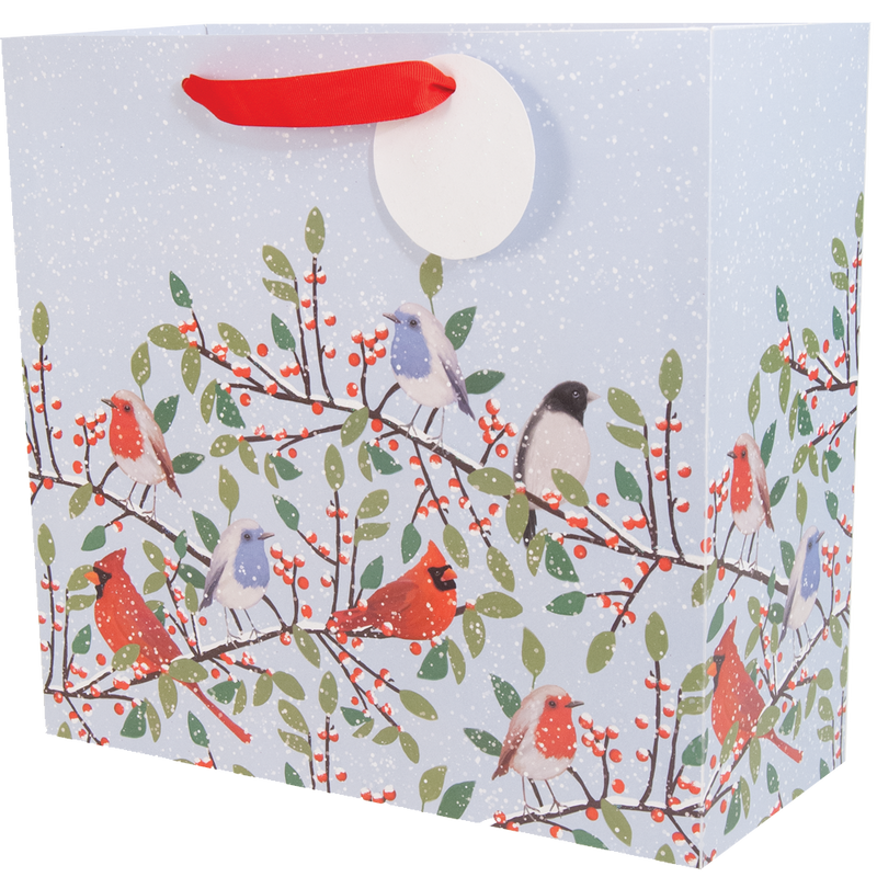 Large Cardinals and Songbirds Christmas Gift Bag