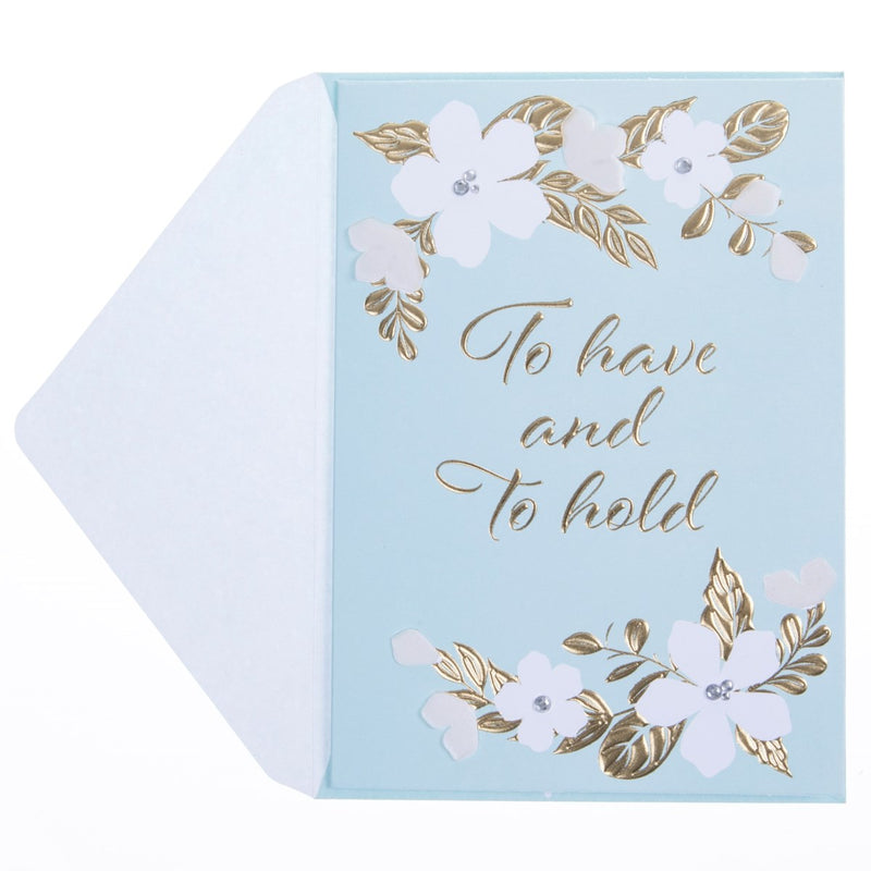 Graphique de France "To have and to hold" Blue Floral Greeting Card | Putti