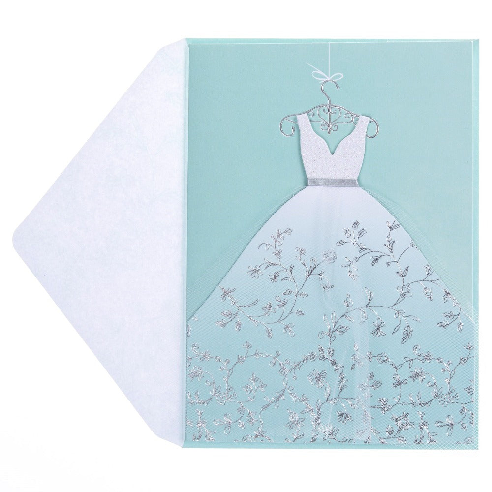 Tulle Wedding Dress Greeting Card