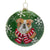 Kurt Adler Bulldog Glass Disc Ornament | Putti Christmas Decorations