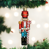 Old Word Christmas Peppermint Nutcracker Glass Ornament - Putti Canada