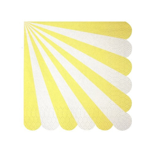 "Toot Sweet" Yellow and White Striped - Small Paper Napkins -  Party Supplies - Meri Meri UK - Putti Fine Furnishings Toronto Canada