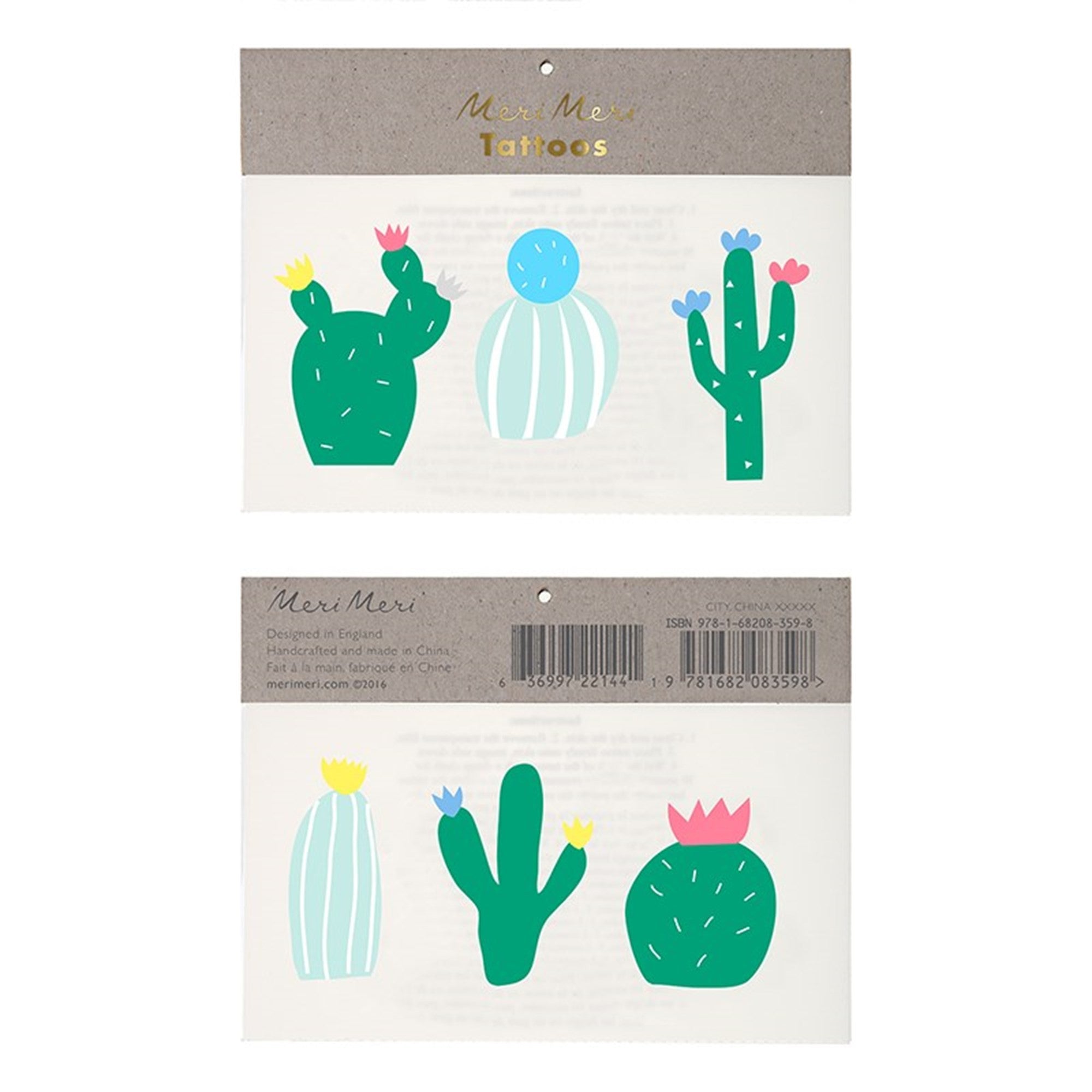  Meri Meri "Cactus" Tattoos, MM-Meri Meri UK, Putti Fine Furnishings